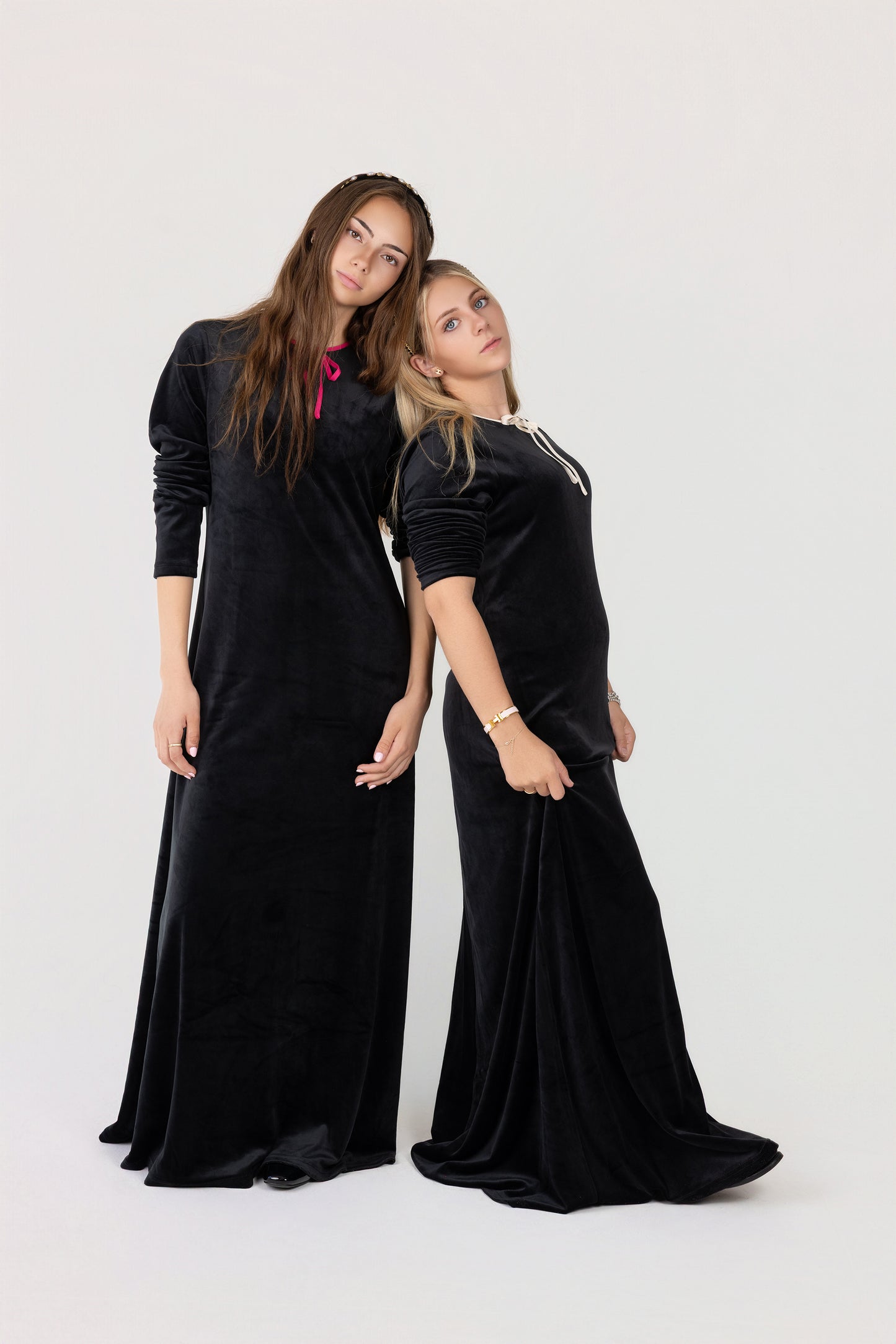 Flowy Velour Tie Maxi