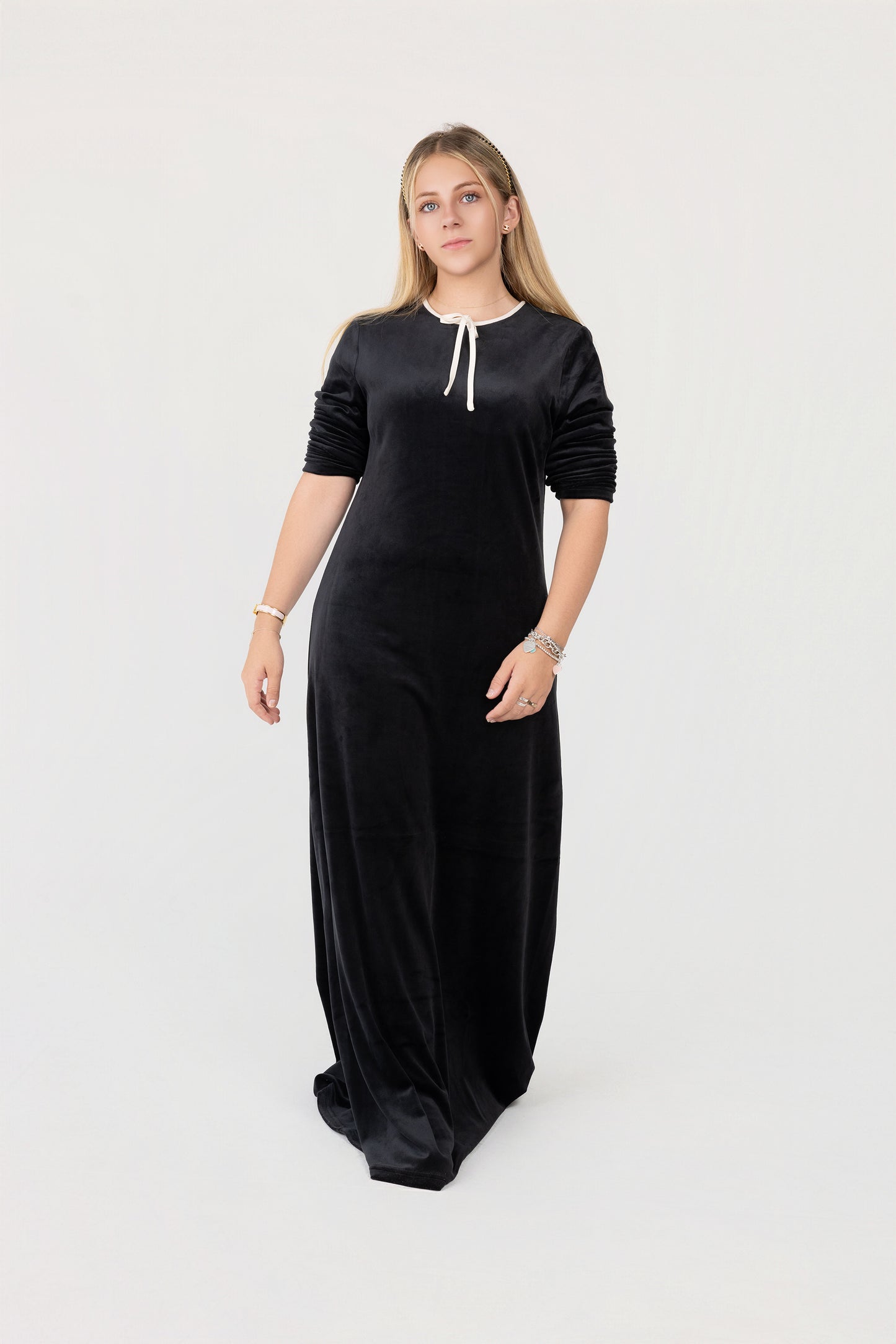 Flowy Velour Tie Maxi