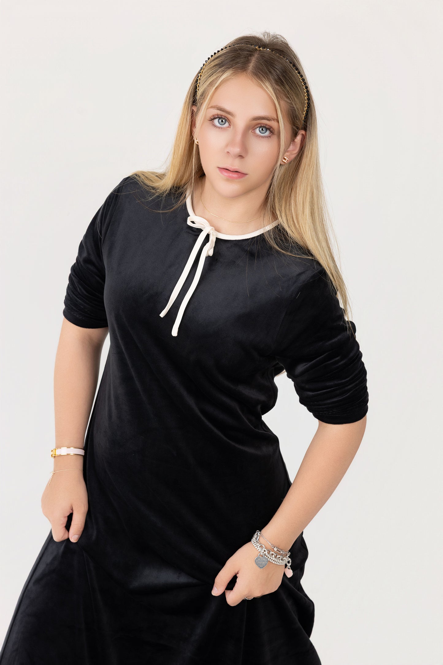 Flowy Velour Tie Maxi