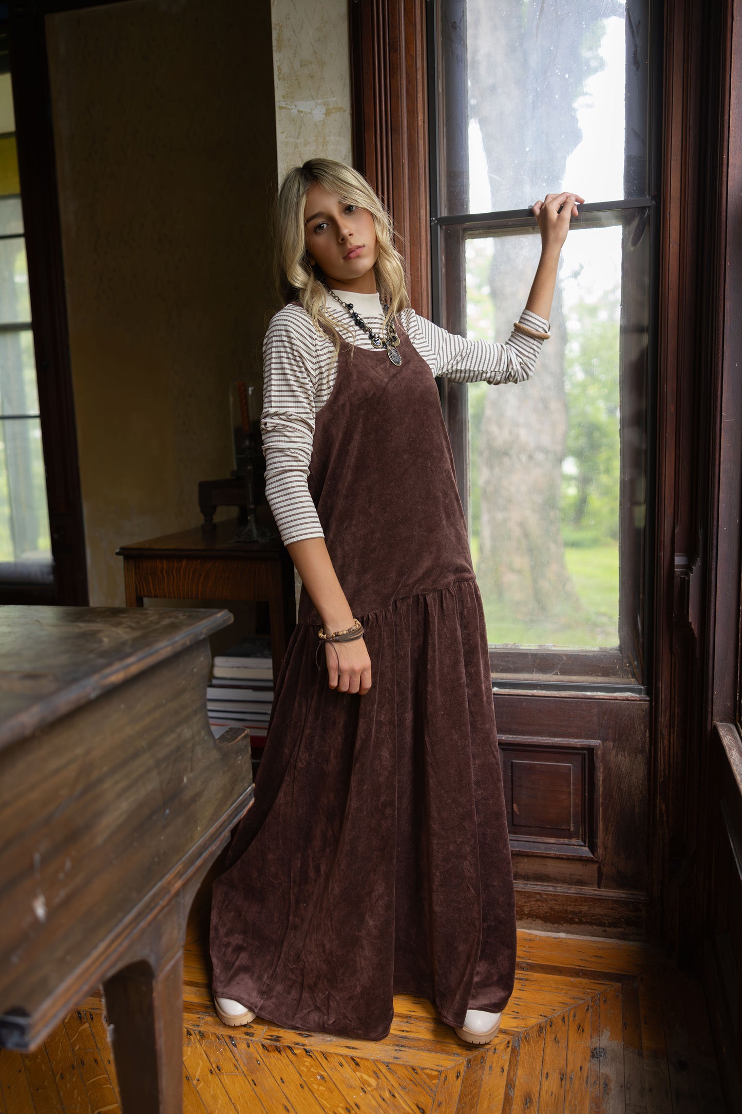 Velour Turtleneck & Maxi