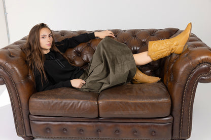 Corduroy pleated Maxi skirt