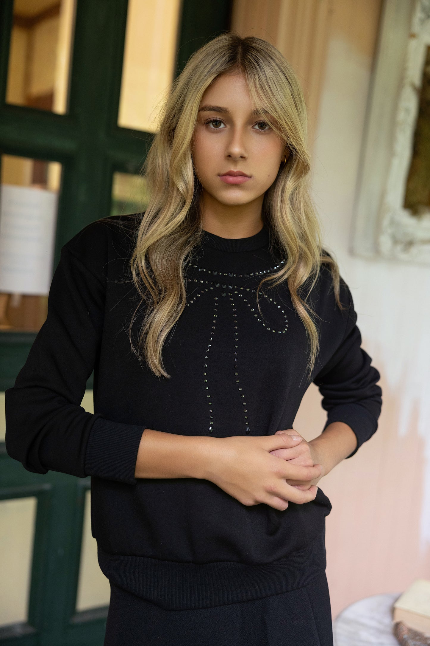 Jewel Bow Sweatshirt