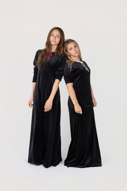 Flowy Velour Tie Maxi