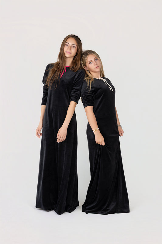 Flowy Velour Tie Maxi