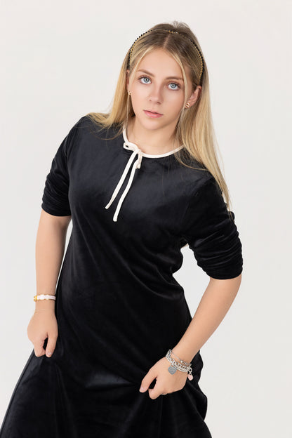 Flowy Velour Tie Maxi