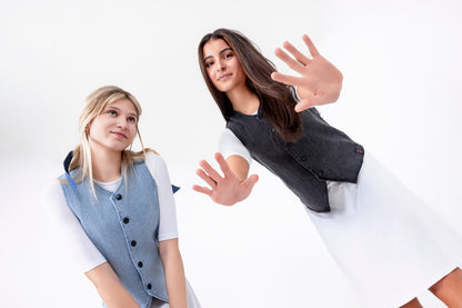 Denim Buttoned Down Vest