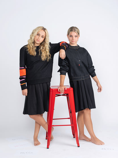 Ribbed Piping Sweatshirt